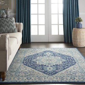 image:imageNourison Home Tranquil IvoryLight Blue 8 x 10 Area Rug  Easy Clean Non Shedding Bed Room Living Room Dining Room Kitchen 8 x 10IvoryNavy