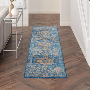 image:imageNourison Home Tranquil IvoryLight Blue 8 x 10 Area Rug  Easy Clean Non Shedding Bed Room Living Room Dining Room Kitchen 8 x 10Navy Blue