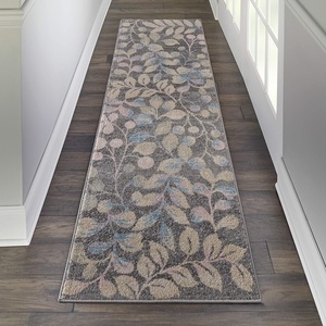 image:imageNourison Home Tranquil IvoryTurquoise 53 x 73 Area Rug  Easy Clean Non Shedding Bed Room Living Room Dining Room Kitchen 5 x 7Grey Beige