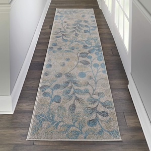 image:imageNourison Home Tranquil IvoryTurquoise 53 x 73 Area Rug  Easy Clean Non Shedding Bed Room Living Room Dining Room Kitchen 5 x 7IvoryTurquoise
