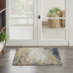 image:imageNourison Home Twilight Artistic Navy Gold 2 x 3 Area Rug Easy Cleaning Non Shedding Bed Room Living Room Dining Room Kitchen 2x3