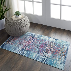 image:imageNourison Home Vintage Kashan Ivory 6 x Round Area Rug  Easy Clean Non Shedding Bed Room Living Room Dining Room Kitchen 6 x RoundBlue