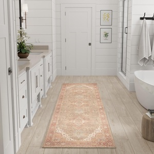 image:imageNourison Home Vintage Washables Light Blue 53 x 73 Area Rug  Easy Clean Non Shedding Bed Room Living Room Dining Room Kitchen 5 x 7Coral Taupe