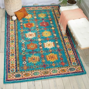 image:imageNourison Home Vivid Traditional Navy 5 x 76 Area Rug Easy Cleaning Non Shedding Bed Room Living Room Dining Room Kitchen 5x8Teal