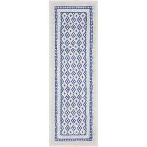 image:imageNourison Home Whimsicle Ivory Blue 5 x 7 Area Rug  Easy Clean Non Shedding Bed Room Living Room Dining Room Kitchen 5 x 7Ivory Blue