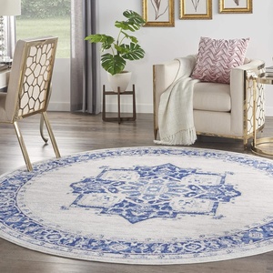 image:imageNourison Home Whimsicle Ivory Blue 8 x Round Area Rug  Easy Clean Non Shedding Bed Room Living Room Dining Room Kitchen 8 x Round