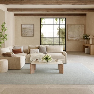 image:imageNourison Textured Home Ivory Blue 53 x 7 Area Rug  Easy Clean Non Shedding Bed Room Living Room Dining Room Kitchen 5 x 7