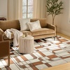 image:imageNourison Home Nordic Ivory Rust 5 x 7 Area Rug  Easy Clean Non Shedding Bed Room Living Room Dining Room Kitchen 5 x 7Ivory Rust