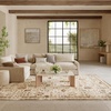 image:imageNourison Home Pardis Ivory Rust 53 x 7 Area Rug  Easy Clean Non Shedding Bed Room Living Room Dining Room Kitchen 5 x 7Ivory Rust