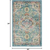 image:imageNourison Home Passion Ivory Pink 110 x 210 Area Rug  Easy Clean Non Shedding Bed Room Living Room Dining Room Kitchen 2 x 3IvoryLight Blue