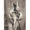 image:imageNourison Home Twilight Abstract GreyIvoryBlack 2 x 3 Area Rug Easy Cleaning Non Shedding Bed Room Living Room Dining Room Kitchen 2x3GreyIvoryBlack
