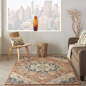 image:imageNourison Home Bahari Rust 5 x 7 Area Rug  Easy Clean Non Shedding Bed Room Living Room Dining Room Kitchen 5 x 7Rust