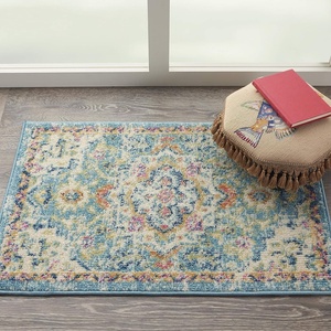 image:imageNourison Home Passion Ivory Pink 110 x 210 Area Rug  Easy Clean Non Shedding Bed Room Living Room Dining Room Kitchen 2 x 3IvoryLight Blue