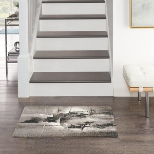 image:imageNourison Home Twilight Abstract GreyIvoryBlack 2 x 3 Area Rug Easy Cleaning Non Shedding Bed Room Living Room Dining Room Kitchen 2x3GreyIvoryBlack