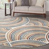 image:imageNourison Home Astra Machine Washable Ivory Multicolor 4 x Round Area Rug  Easy Clean Non Shedding Bed Room Living Room Dining Room Kitchen 4 x RoundIvory Multicolor