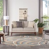 image:imageNourison Home Astra Machine Washable Ivory Multicolor 4 x Round Area Rug  Easy Clean Non Shedding Bed Room Living Room Dining Room Kitchen 4 x RoundIvory Multicolor