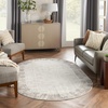 image:imageNourison Home Elation Ivory Grey 53 x Round Area Rug  Easy Clean Non Shedding Bed Room Living Room Dining Room Kitchen 5 x RoundIvory Grey