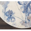 image:imageNourison Home Somerset Floral IvoryBlue 3 6 x ROUND Area Rug Easy Cleaning Non Shedding Bed Room Living Room Dining Room Kitchen 4 Round