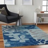 image:imageNourison Home Tranquil IvoryLight Blue 8 x 10 Area Rug  Easy Clean Non Shedding Bed Room Living Room Dining Room Kitchen 8 x 10NavyLight Blue