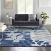 image:imageNourison Home Tranquil IvoryLight Blue 8 x 10 Area Rug  Easy Clean Non Shedding Bed Room Living Room Dining Room Kitchen 8 x 10NavyLight Blue