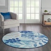 image:imageNourison Home Tranquil IvoryLight Blue 8 x 10 Area Rug  Easy Clean Non Shedding Bed Room Living Room Dining Room Kitchen 8 x 10NavyLight Blue