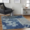 image:imageNourison Home Tranquil IvoryLight Blue 8 x 10 Area Rug  Easy Clean Non Shedding Bed Room Living Room Dining Room Kitchen 8 x 10NavyLight Blue