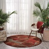 image:imageNourison Somerset Abstract Multicolor 56 x ROUND AreaRug EasyCleaning Non Shedding Bed Room Living Room Dining Room Kitchen 6 RoundMulti Color