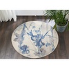 image:imageNourison Home Somerset Floral IvoryBlue 3 6 x ROUND Area Rug Easy Cleaning Non Shedding Bed Room Living Room Dining Room Kitchen 4 Round