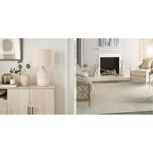 image:imageNourison 24 White Washed Terracotta Farmhouse Textured Table Lamp amp Essentials IndoorOutdoor Ivory Beige 8 x 10 Area Rug Easy Cleaning Non SheddingFarmhouse Rug  NRE01