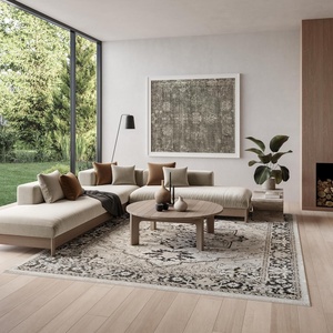 image:imageNourison Dekor Ivory Charcoal 710 x 910 Area Rug  Easy Clean Non Shedding Bed Room Living Room Dining Room Kitchen 8 x 10
