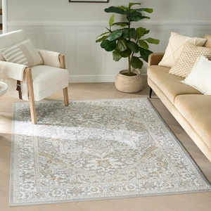 image:imageNourison Home Dekor Ivory Charcoal 53 x 7 Area Rug  Easy Clean Non Shedding Bed Room Living Room Dining Room Kitchen 5 x 7Light Grey