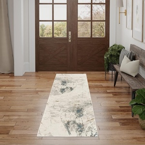 image:imageNourison Home Desire Abstract Ivory Grey Blue 9 x 12 Area Rug EasyCleaning Non Shedding Bed Room Living Room Dining Room Kitchen 9x12Ivory Grey Blue