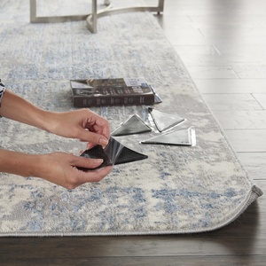 image:imageNourison Home Rug Gripper Black Set of 8 Area Rug  Easy Clean Non Shedding Bed Room Living Room Dining Room Kitchen Set of 8