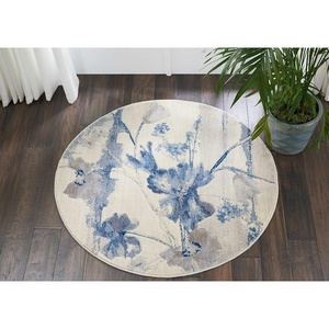 image:imageNourison Home Somerset Floral IvoryBlue 3 6 x ROUND Area Rug Easy Cleaning Non Shedding Bed Room Living Room Dining Room Kitchen 4 Round