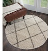 image:imageNourison Home Brisbane Charcoal 4 x Round Area Rug  Easy Clean Non Shedding Bed Room Living Room Dining Room Kitchen 4 x RoundCream