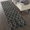 image:imageNourison Home Geometric Shag Moroccan Silver 22 x 39 Area Rug Easy Cleaning Non Shedding Bed Room Living Room Dining Room Kitchen 2x4Charcoal