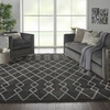image:imageNourison Home Geometric Shag Moroccan Silver 22 x 39 Area Rug Easy Cleaning Non Shedding Bed Room Living Room Dining Room Kitchen 2x4Charcoal