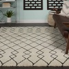 image:imageNourison Home Geometric Shag Moroccan Silver 22 x 39 Area Rug Easy Cleaning Non Shedding Bed Room Living Room Dining Room Kitchen 2x4IvoryCharcoal