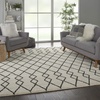 image:imageNourison Home Geometric Shag Moroccan Silver 22 x 39 Area Rug Easy Cleaning Non Shedding Bed Room Living Room Dining Room Kitchen 2x4IvoryCharcoal
