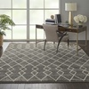 image:imageNourison Home Geometric Shag Moroccan Silver 22 x 39 Area Rug Easy Cleaning Non Shedding Bed Room Living Room Dining Room Kitchen 2x4Silver