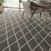 image:imageNourison Home Geometric Shag Moroccan Silver 22 x 39 Area Rug Easy Cleaning Non Shedding Bed Room Living Room Dining Room Kitchen 2x4Silver
