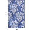 image:imageNourison Home Whimsicle Damask Navy Ivory 3 x 5 Area Rug Easy Cleaning Non Shedding Bed Room Living Room Dining Room Kitchen 3x5