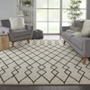image:imageNourison Home Geometric Shag Moroccan Silver 22 x 39 Area Rug Easy Cleaning Non Shedding Bed Room Living Room Dining Room Kitchen 2x4IvoryCharcoal