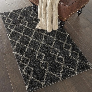image:imageNourison Home Geometric Shag Moroccan Silver 22 x 39 Area Rug Easy Cleaning Non Shedding Bed Room Living Room Dining Room Kitchen 2x4Charcoal