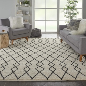 image:imageNourison Home Geometric Shag Moroccan Silver 22 x 39 Area Rug Easy Cleaning Non Shedding Bed Room Living Room Dining Room Kitchen 2x4IvoryCharcoal