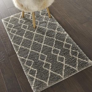 image:imageNourison Home Geometric Shag Moroccan Silver 22 x 39 Area Rug Easy Cleaning Non Shedding Bed Room Living Room Dining Room Kitchen 2x4Silver