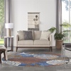 image:imageNourison Home Pompeii Blue Multicolor 710 x Round Area Rug  Easy Clean Non Shedding Bed Room Living Room Dining Room Kitchen 8 x Round