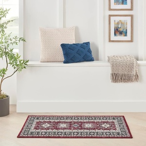 image:imageNourison Home Fulton Red 110 x 5 Area Rug  Easy Clean Non Shedding Bed Room Living Room Dining Room Kitchen 5 RunnerRed