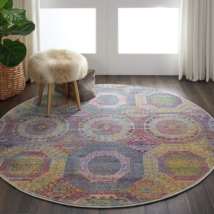 image:imageNourison Home Global Vintage Multicolor 6 x Round Area Rug  Easy Clean Non Shedding Bed Room Living Room Dining Room Kitchen 6 x Round