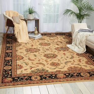 image:imageNourison Home Living Treasures Persian IvoryBlack 76 x 96 AreaRug EasyCleaning Non Shedding Bed Room Living Room Dining Room Kitchen 8x10